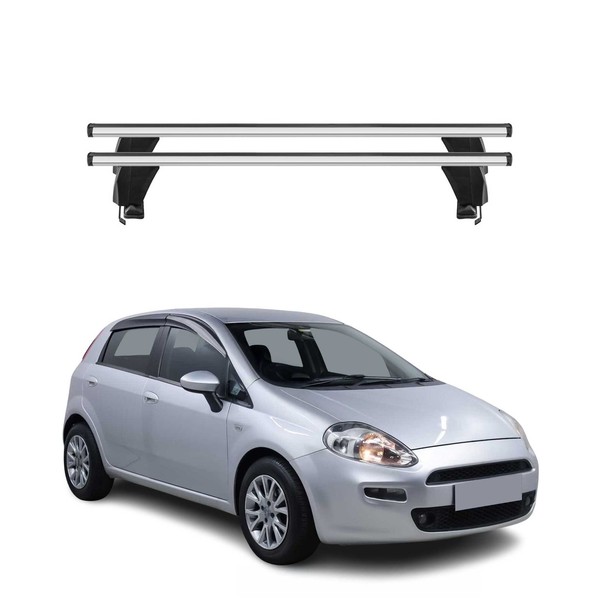 Menabo DachträGer GrundtäGer FüR Fiat Punto Evo 2009-2012 3TüR 50Kg Alu Grau 2X-image