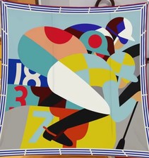 Designer Style 100 Silk 90cm, 35" Square Printed Head Neck Scarf Men Woman