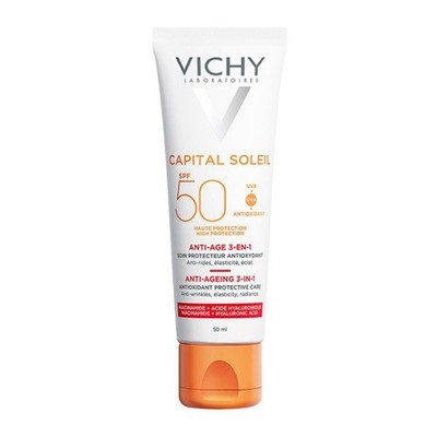 Vichy LSF50+ Anti-Age Gesicht Sonnencreme 50ml Capital Soleil Täglicher UV-Schutz