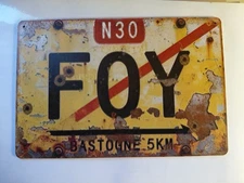 WW2 101ST AIRBORNE DIVISION "FOY" ANTIQUED METAL SIGN