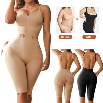 Women Tummy Control Backless Bodysuit Tops Body Shaper Slimming Shapewear Fajas