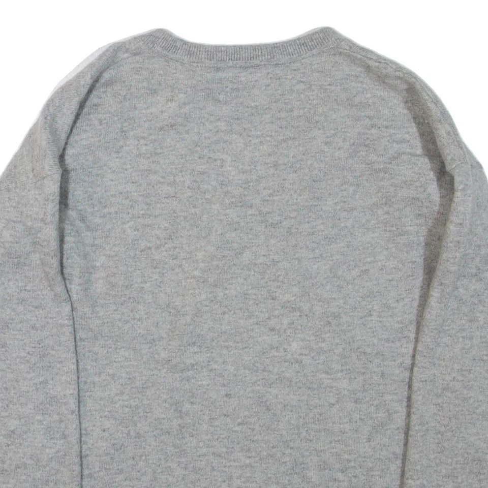 TOMMY HILFIGER Girls Jumper Grey V-Neck Tight Knit Wool L - Image 4 of 4