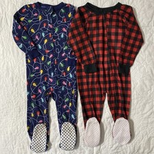 Lot of 2 - Blanket Sleeper Fleece Footed Pajamas 18 Months, Christmas