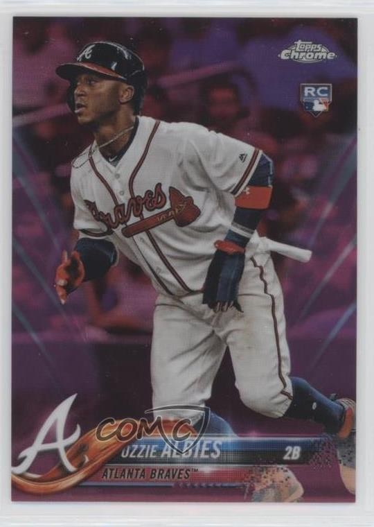 2018 Topps Chrome Pink Refractor Ozzie Albies #72 Rookie RC