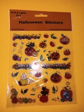 Halloween Stickers Pack Acid Free Puffy Pumpkin Jack O Lantern Ghost Sheet