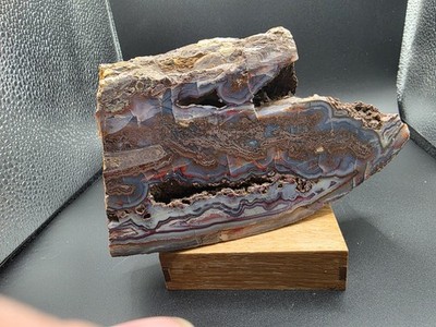 Achat,Mexico,1 Seite poliert,1095Gramm,16x9x4cm,aus Sammlungsauflösung. 