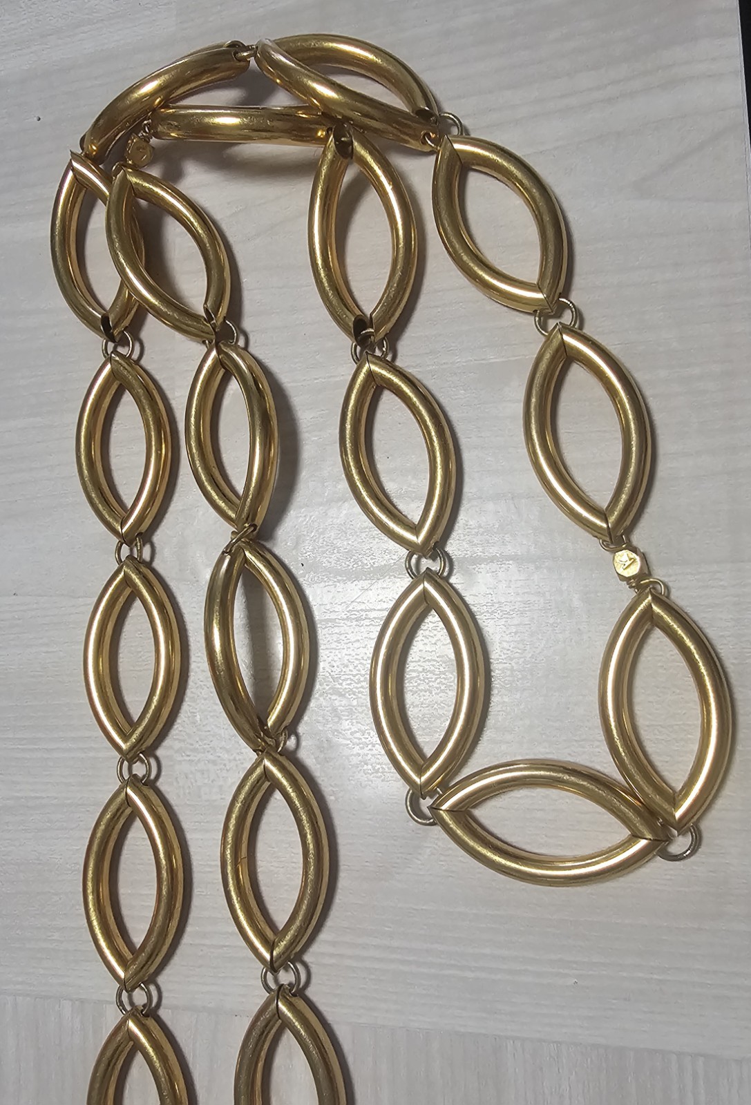 Large Link & Natural Seashell Statement Necklace/… - image 8