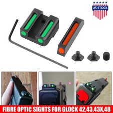 Fiber Optic Sight Red  Green Front  Rear Sight for Glock 42,43,43X,48