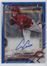 2021 Bowman Draft Chrome Pick Blue Wave Refractor 70/150 Andrew Abbott Auto 16zo