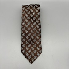 Ernenegildo Zegna Brown/Blue Paisley 100 Seta Silk Made in Italy Business 59  