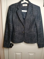 Calvin Klein Navy Tweed Blazer Size 4