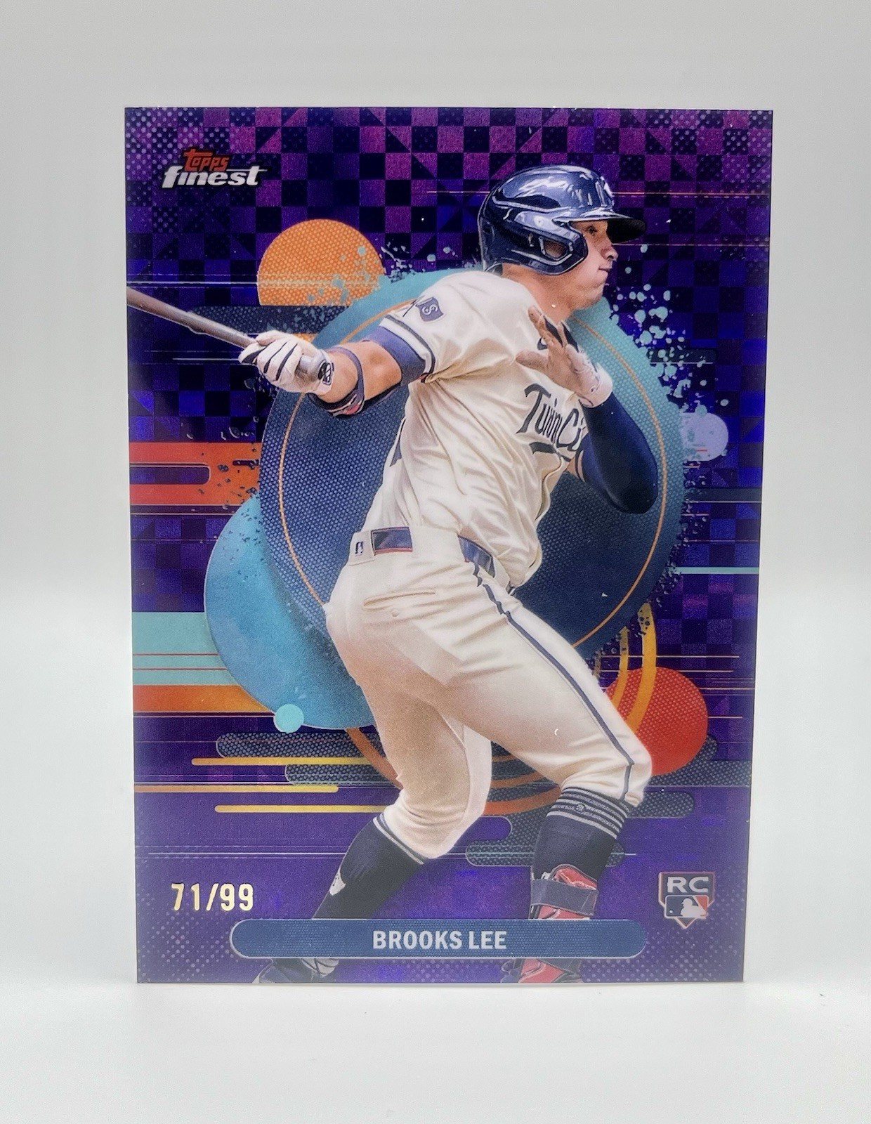 2025 Topps Finest Brooks Lee Purple Checkerboard Refractor /99 Uncommon Rookie