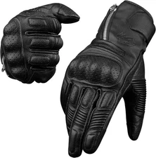J.A.G. Leather Motorcycle Motorbike Knuckle Protection Powersports Gloves