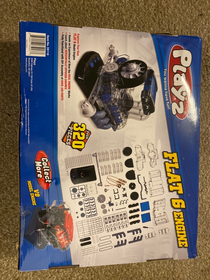 Flat 6 Model Engine Building Kit 320+ Pieces RevvedUp Internal V8