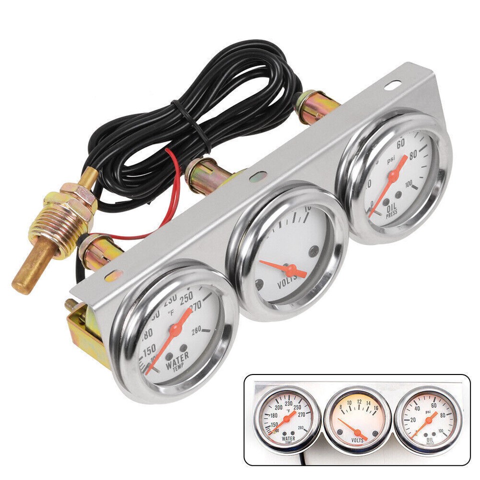 2'' 52mm Car Voltmeter Water Thermometer Oil Pressure Electrical Gauge Meter @ E - Foto 2