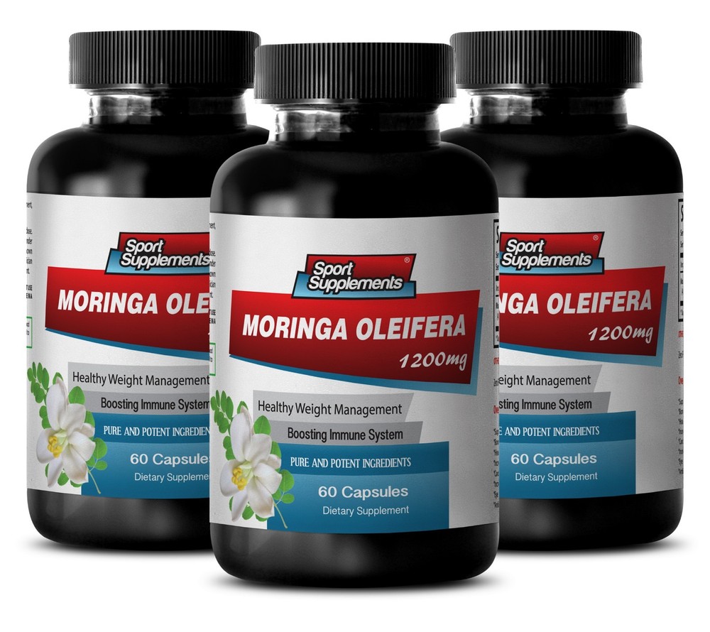 Immune System - Moringa Oliefera 1200mg - Anti-Aging  Booster Supplements 3B