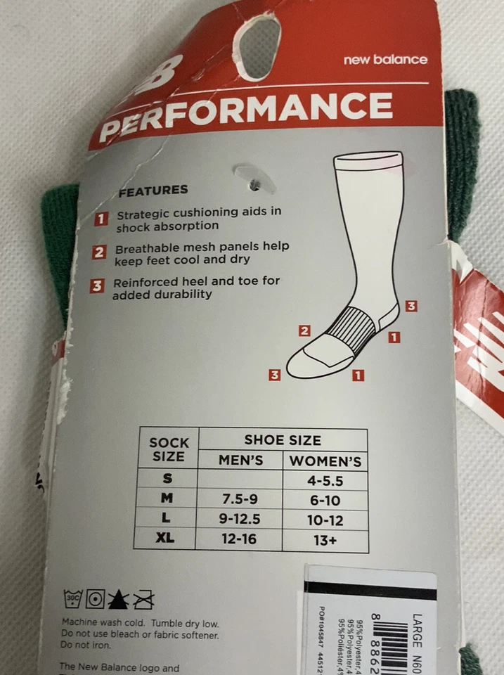 Calcetines verdes New Balance All Sport Performance talla L M (9-12,5) W (10-12) NUEVO Foto 4 de 4