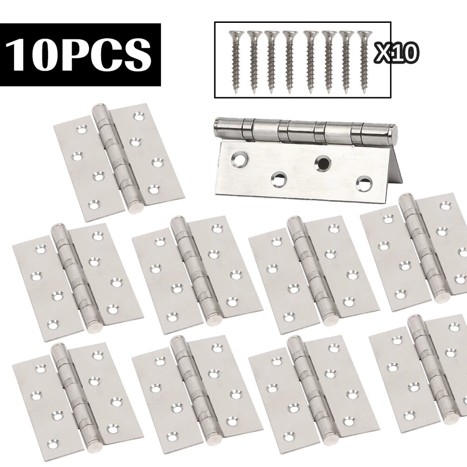 10/20 Sets STAINLESS STEEL Door Hinges Butt Hinges 304 grade 100*75mm HEAVY DUTY - image 4 of 4
