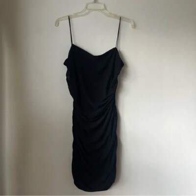 open lace back dress Asymmetric Layered Halterneck Mini Dress in Black - 8 main image 0