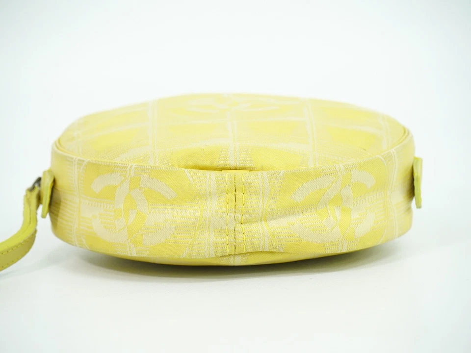 CHANEL New-Travel Canvas Round Mini Pouch Yellow - Image 3 of 4