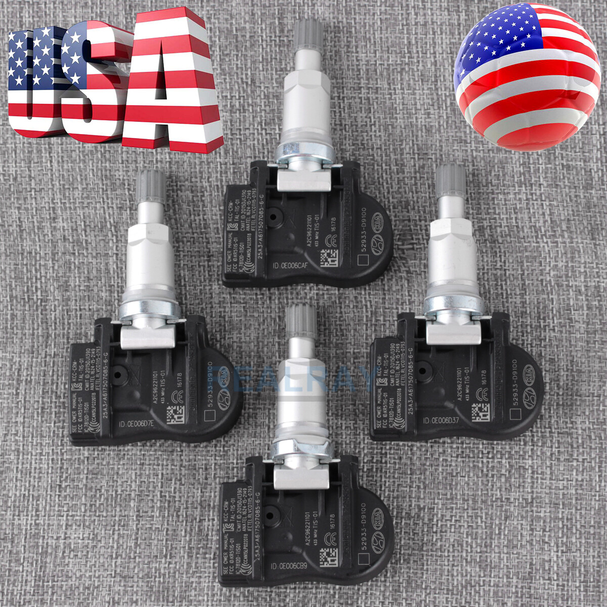 Set of 4 Tire Pressure Monitor Sensor for Hyundai KIA 52933D4100 TPMS