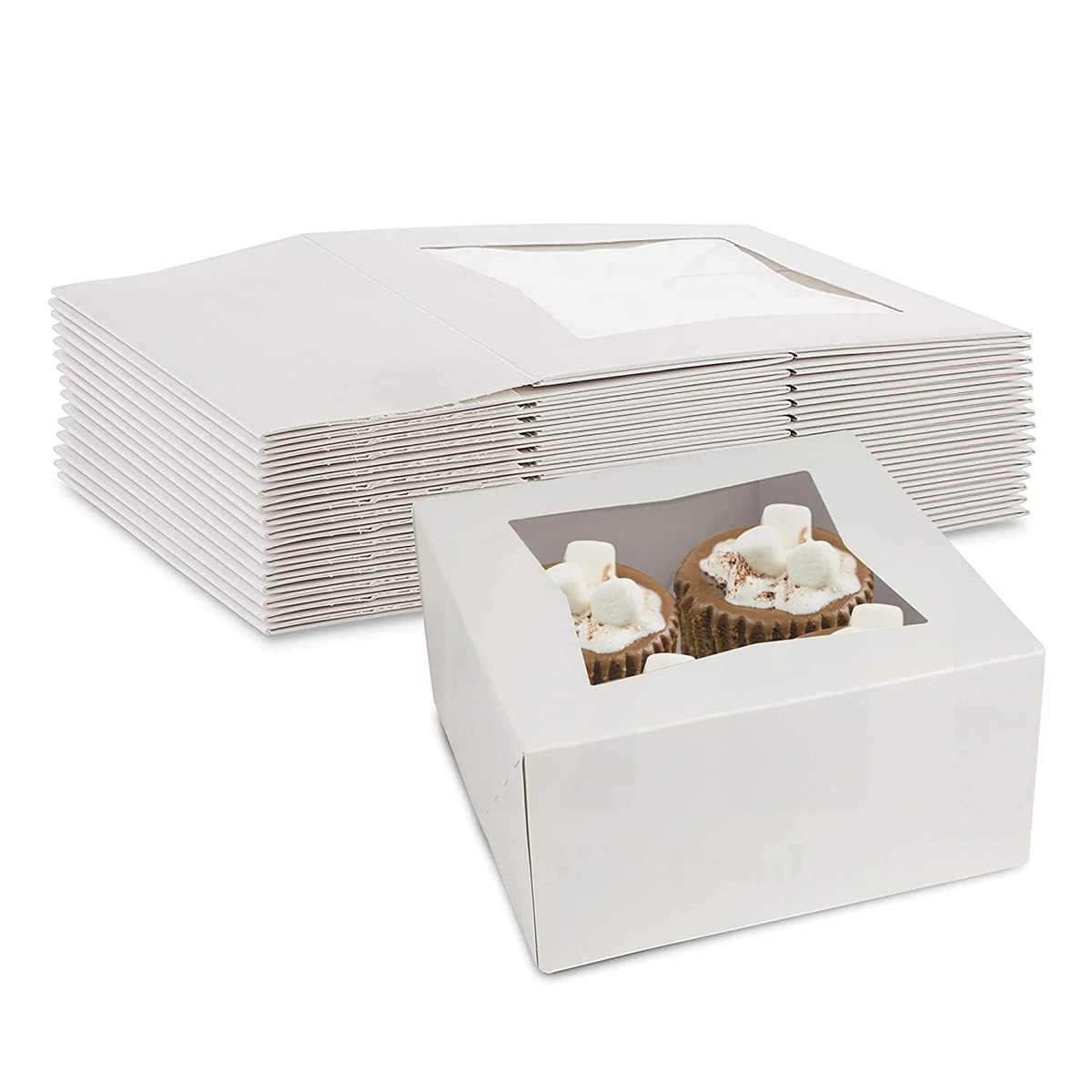 MT Products White Cupcake Box - 6 MT Products White Cupcake Box - 6