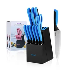 13Pcs Kitchen Knife Block Set Super Sharp Stainless Steel Chef Knife Scissors