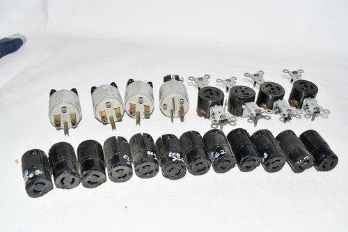 Large Lot of NEW & Used Hubbell Plugs & Receptacles 