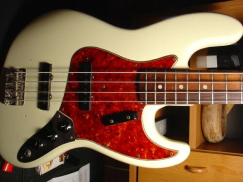 1965 Pre CBS Fender Jazz Bass Olympic White, painted headstock