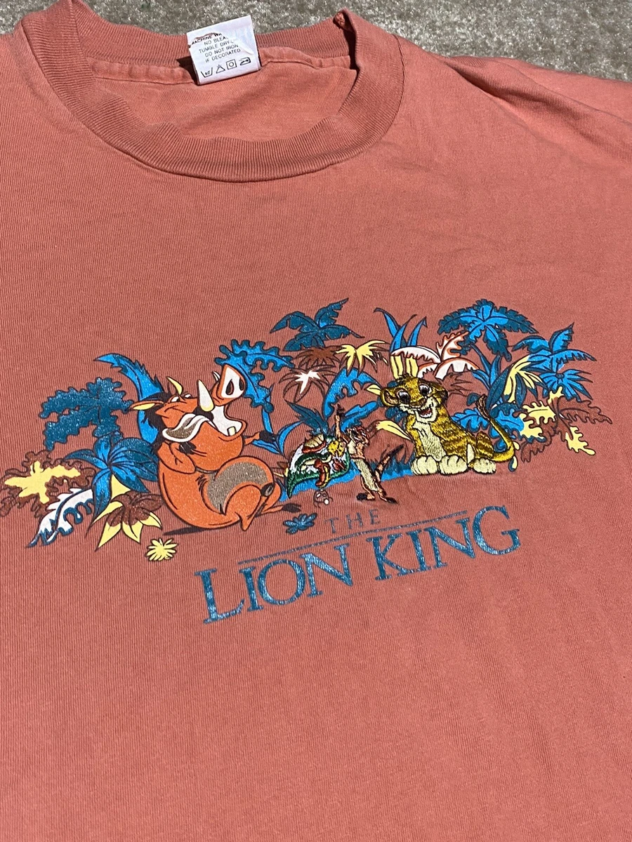 Rare Vintage 90s Disney The Lion King Simba Embroidered Graphic T Shirt size XL