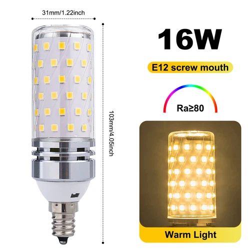 LED Corn Bulb E27 E14 B22 E12 B15 E17 12/16W 2835 60/80SMD Globe Lamp Spot Light - Picture 54 of 63