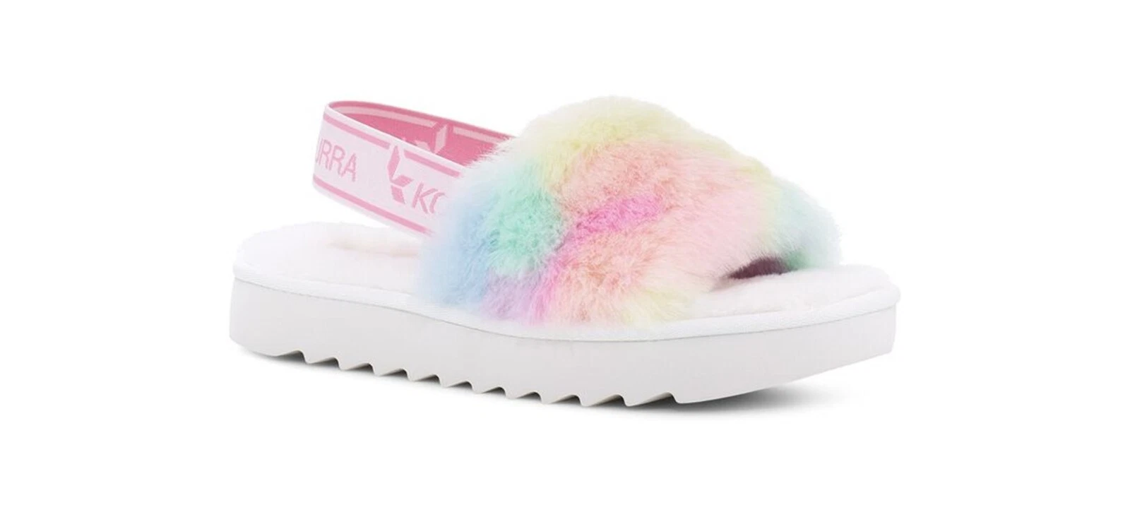 Sandali Koolaburra by UGG Fuzz’n II pastello pelliccia sintetica slingback slip on taglia 7 NUOVI