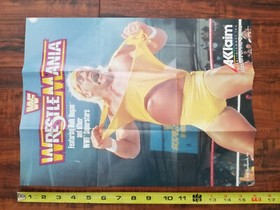 WWF WrestleMania (Nintendo - NES, 1988) - Poster Inserto Hulk Hogan - Autentico