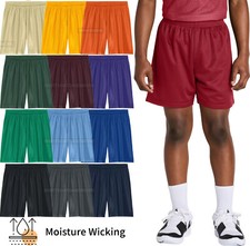 YOUTH KIDS Mesh 5 Inch Inseam Shorts Team Gym Basketball Moisture Wicking XS-XL