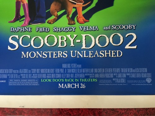 SCOOBY DOO 2 Original 2004 LINEN LINED 27x40 Movie Poster Sarah Michelle Gellar - Picture 5 of 7