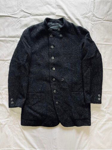 ISSEI MIYAKE MEN 96AW No collar jacket Mao color Size M black Casual Solid USED - Picture 1 of 6