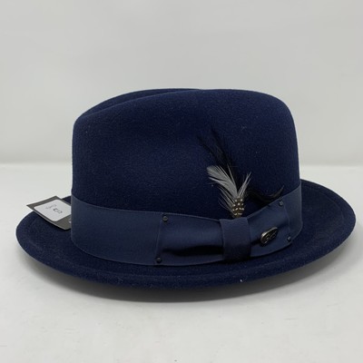 navy blue trilby hat