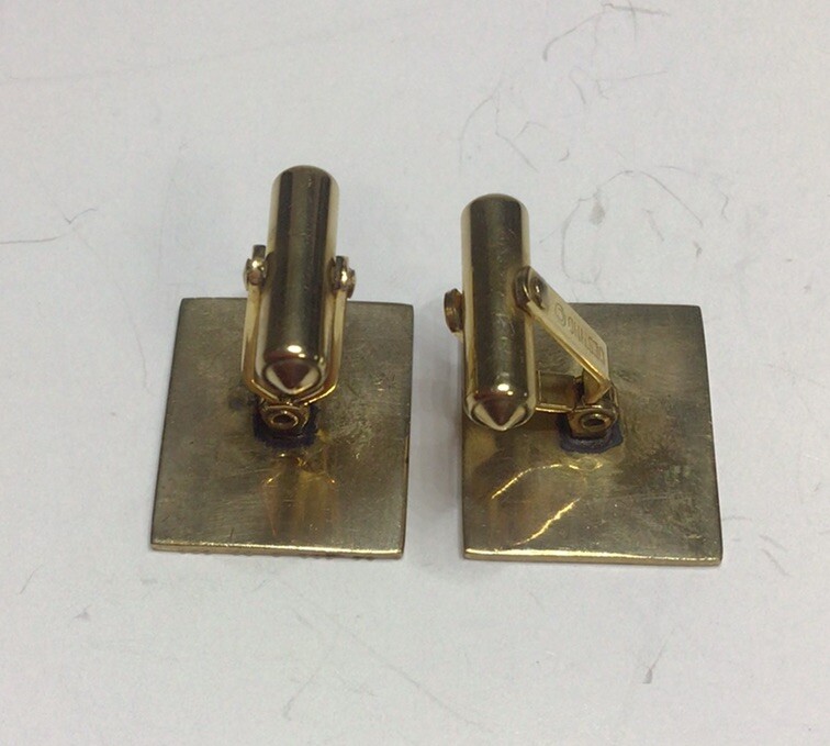 Destino Rectangular Hinged Cufflinks Gold Tone Et… - image 9