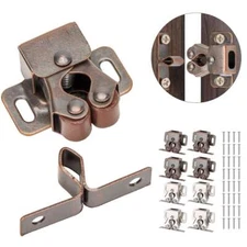 4 Set Cupboard Closet Cabinet Door Double Ball Roller Catch Latch Cold Rolled