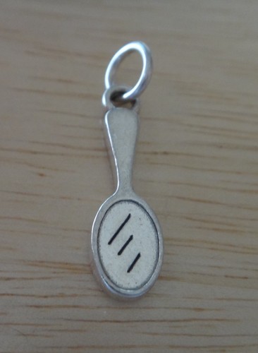 Dije de maquillaje con espejo de mano de plata esterlina 21x6 mm - Imagen 2 de 4
