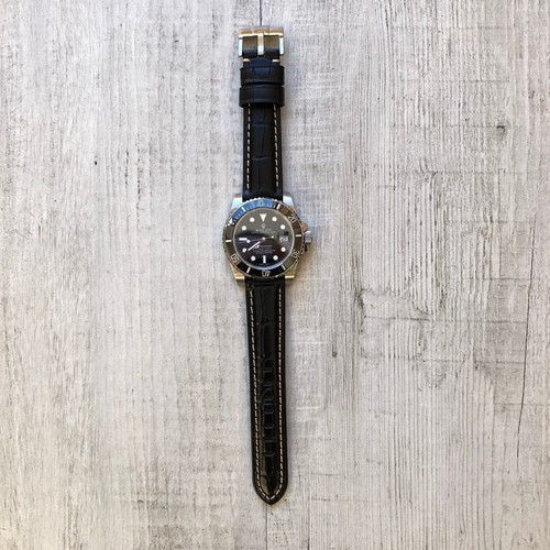 Nero Fibbia IN Pelle Cinturino per Orologio 20mm rolex Daytona Submariner  Gmt | eBay
