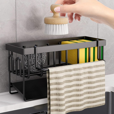 Spüle Caddy Schwammhalter - Küche Spüle Organizer mit selbstentleerender Schale und Di