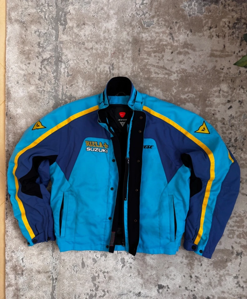 Chaqueta De Colección Dainese DTEC Suzuki Rizla Azul Moto Racing Foto 4 de 4