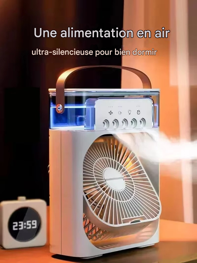 Petit refroidisseur d'air 3 vitesses avec humidificateur silencieux USB