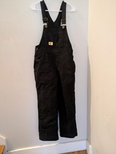 Bass Pro Shops Fishing Hunting Lined Blck Overalls W/Pockets   Youth Lg