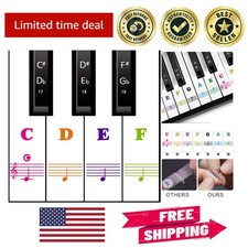 Removable Piano Sticker Labels - Easy-to-Use Key Labels for Beginners 88-Key