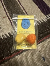 Two Seeds of Happiness Clay Mark Borella Orange Yellow