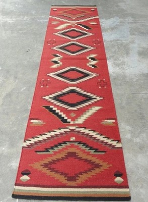 Southwestern Navajo Kilim Dhurry Handmade Rug Runner Wool Large Kelim Rug 3x10