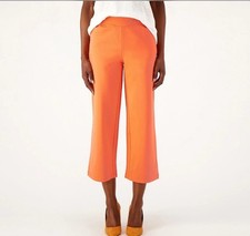 Belle By Kim Gravel Tall Ponte Wide Leg Cropped Pants Size 8T Coral A588005