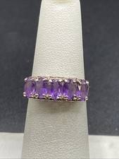 CNA Sterling Silver Amethyst Ring - Size 6 1/2